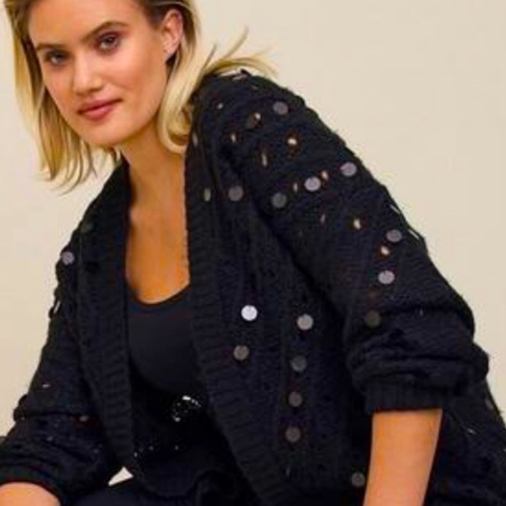 Torrid Black Sequin Cardigan Sweater NWT Size 2